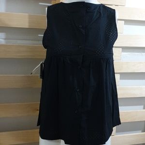 ANNE KLEIN WOMEN'S DRESS BLOUSE BLAC SIZE 6 NEW